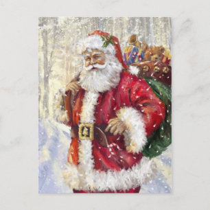 Père Noël et sa hotte Postcard
