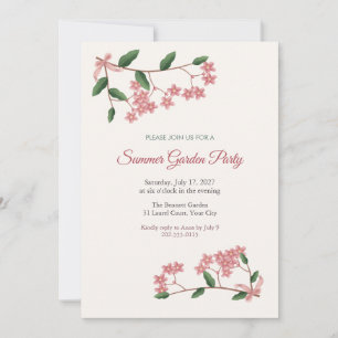 Peregrina Coral Flower Summer Party Invitation