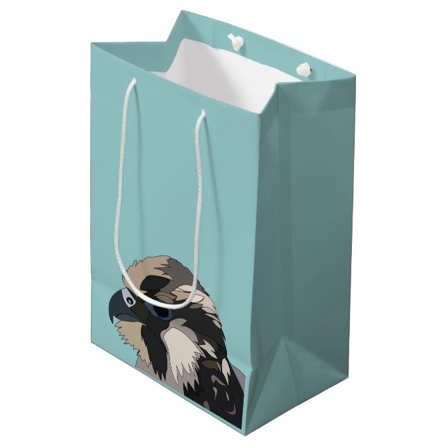 Peregrine Falcon Bird Art Medium Gift Bag (Front Angled)