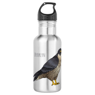 Peregrine falcon bird cartoon illustration 532 ml water bottle