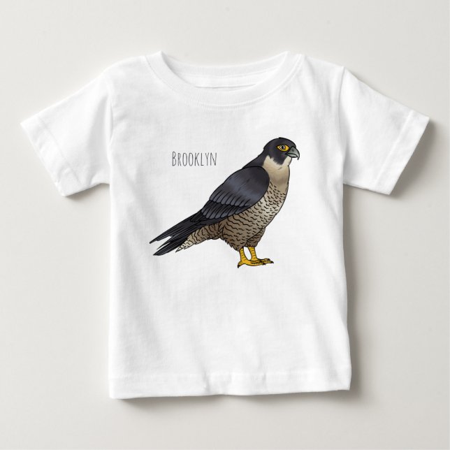 Peregrine falcon bird cartoon illustration  baby T-Shirt (Front)
