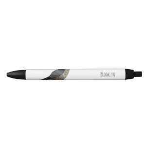 Peregrine falcon bird cartoon illustration black ink pen