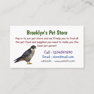 Peregrine falcon bird cartoon illustration business card