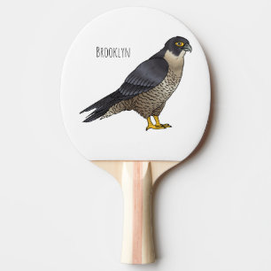 Peregrine falcon bird cartoon illustration ping pong paddle