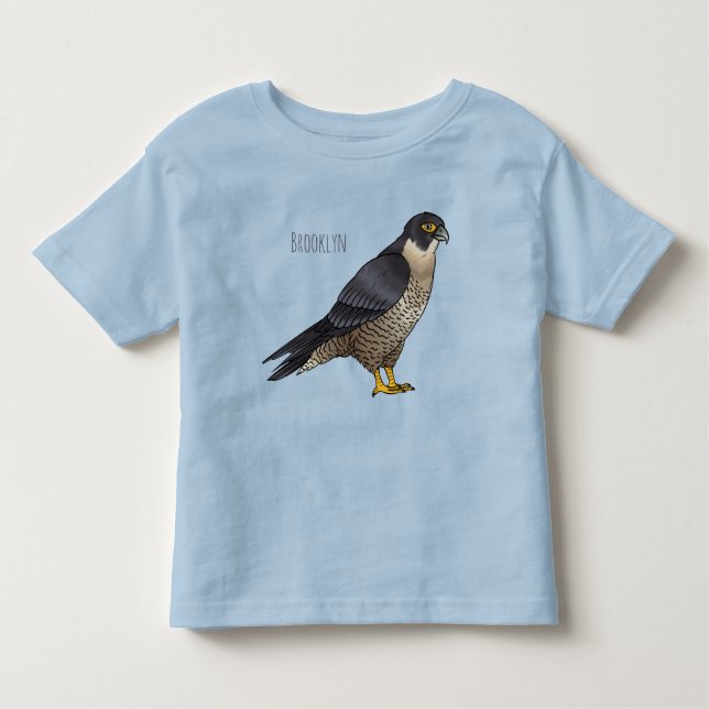 Peregrine falcon bird cartoon illustration toddler T-Shirt (Front)