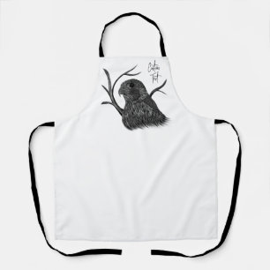 Peregrine Falcon in Tree Branches with Handwriting Apron