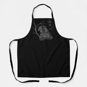 Peregrine Falcon in Tree Branches with Handwriting Apron