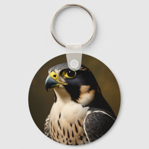 Peregrine Falcon Portrait Key Ring