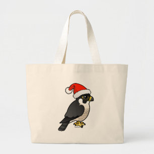Peregrine Falcon Santa Large Tote Bag