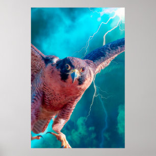Peregrine Falcon WINGS OF MERCURY Poster