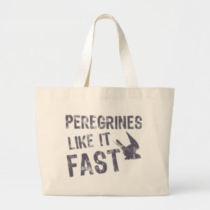 Peregrines Like It Fast Large Tote Bag