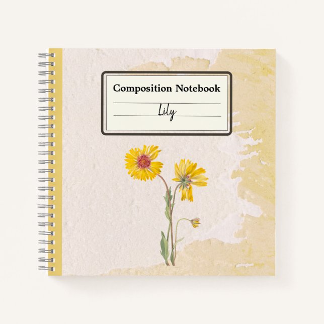 Perennial Gaillardia Flower Personalised Comp Notebook (Front)