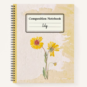 Perennial Gaillardia Flower Personalised Comp Notebook