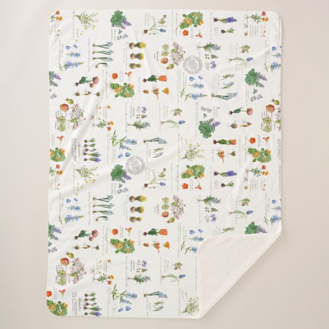 Perennial garden Sherpa blanket (Front)