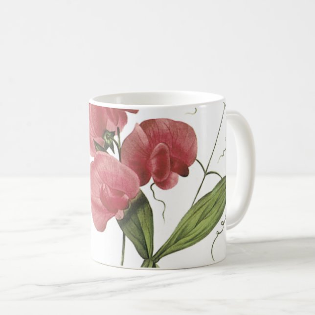perennial sweet pea by Redouté Coffee Mug (Front Right)