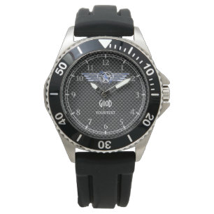 Peresonalized Air Pilot Chrome Like Star Wings Watch
