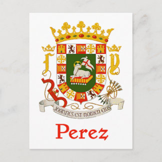 Perez Shield of Puerto Rico Postcard