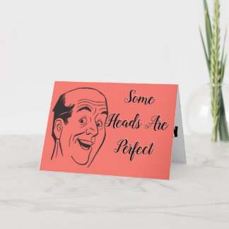 Perfect 50th Birthday Retro Bald Man Head Coral Card