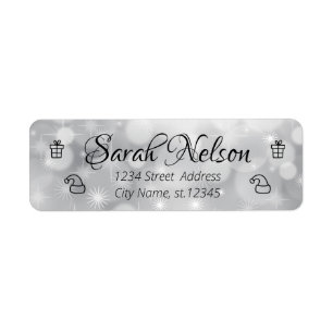 Perfect, Amazing, Silver Sparkly New Year Label 