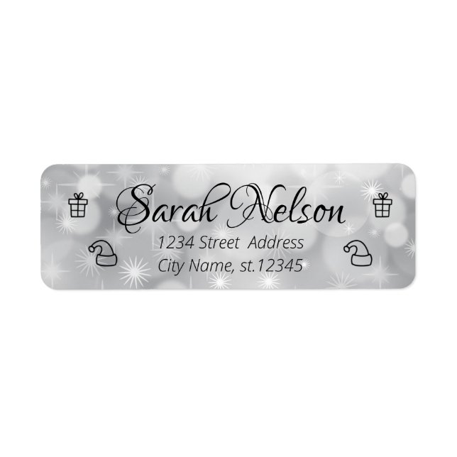 Perfect, Amazing, Silver Sparkly New Year Label  (Front)