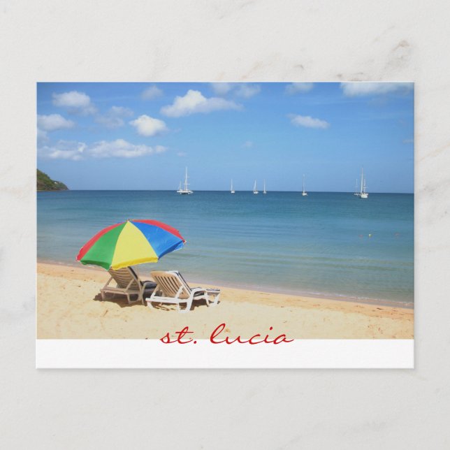 perfect and ideal day in paradise, st. lucia postcard (Front)