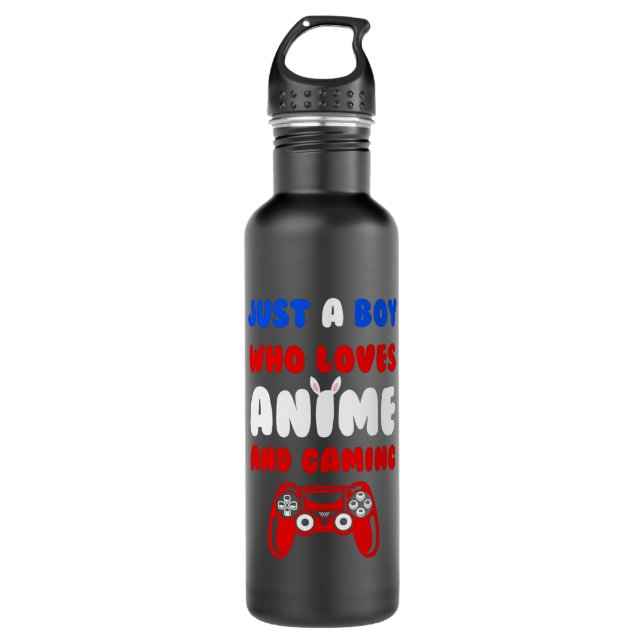 Perfect Anime & Video Games | Just a Boy Who Loves 710 Ml Water Bottle (Front)