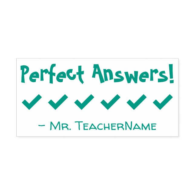 "Perfect Answers!" Grading Rubber Stamp (Design)