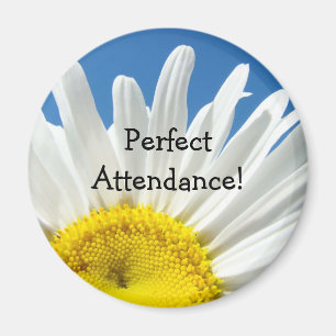 Perfect Attendance! magnet White Daisy Flower