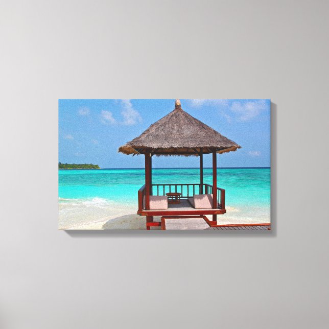 Perfect Beach Hut Canvas Print (Front)
