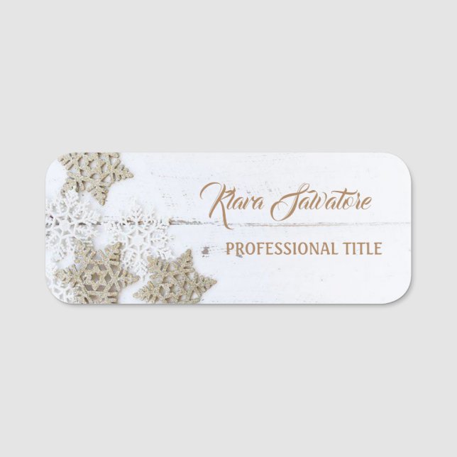 Perfect Beautiful Christmas Star Ornament Name Tag (Front)