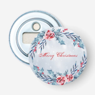 Perfect Beautiful Sparkly Blue Round Bottle Opener