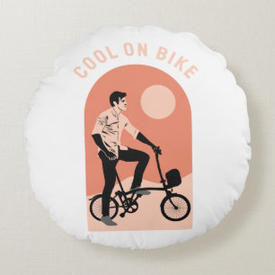 Perfect Bike Gift - Cool On Bike Round Cushion