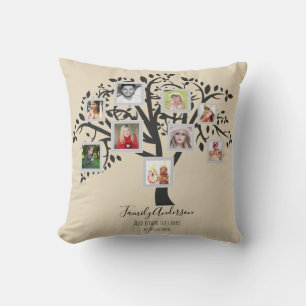 Perfect BIRTHDAY Gift - FAMILY TREE PHOTO COLLAGE Cushion