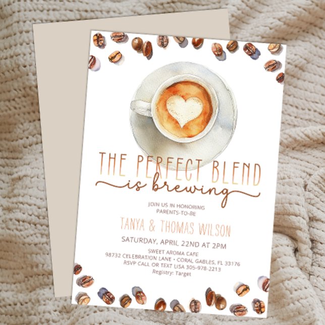 Perfect Blend Baby Shower Invite | Coffee Theme (The Perfect Blend Baby Shower Invitation)