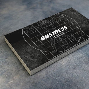 Perfect Body Grunge Dark Fitness Training Business Card