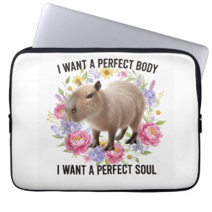 Perfect Body Perfect Soul Cute Capybara Mental Hea Laptop Sleeve
