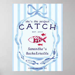 Perfect Catch Beach Fishing Bachelorette Sign