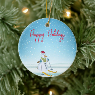 Perfect Christmas Snowman Beverage Ceramic Tree Decoration