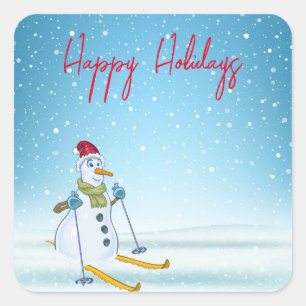 Perfect Christmas Snowman Square Sticker