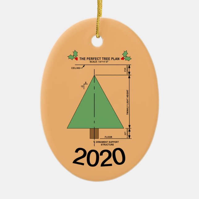 Perfect Christmas Tree Ceramic Tree Decoration (Front)