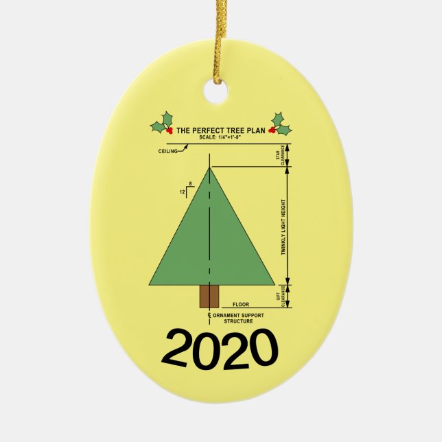 Perfect Christmas Tree Ceramic Tree Decoration (Front)