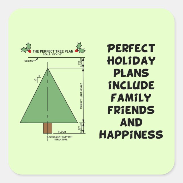 Perfect Christmas Tree Square Sticker (Front)