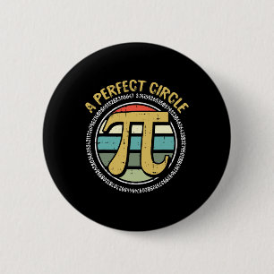 Perfect Circle Pi Day Retro Math Symbols Number Te 6 Cm Round Badge