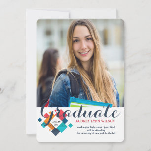 Perfect Colours Photo Graduation Announce/Invite Invitation
