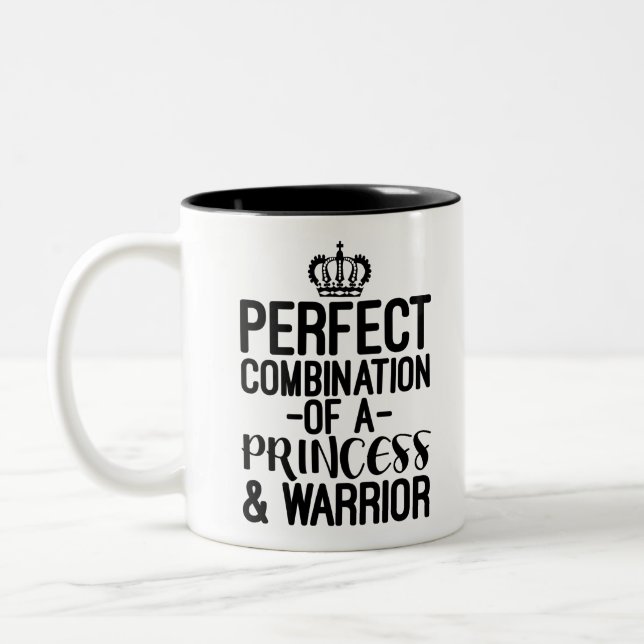 Perfect Combination Of A Princess & Warrior Two-Tone Coffee Mug (Left)