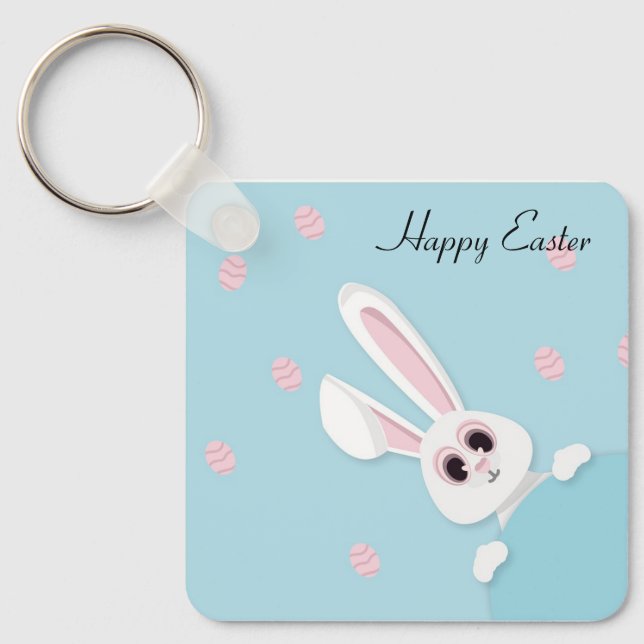 Perfect, Cool Happy Easter,  Bunny  Key Ring (Front)