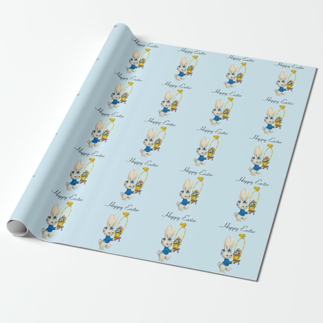Perfect, Cool Happy Easter,  Bunny  Wrapping Paper (Unrolled)