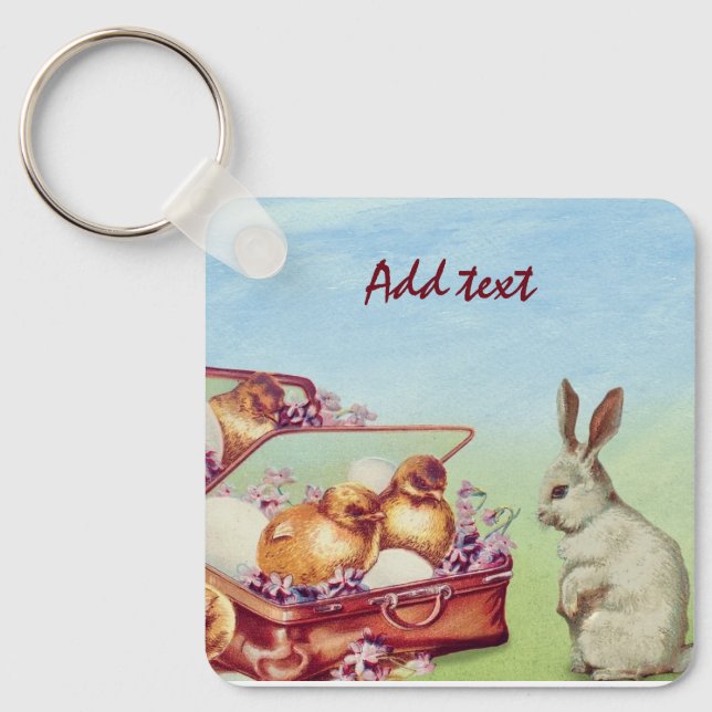 Perfect, Cool Happy Easter Vintage   Key Ring (Front)