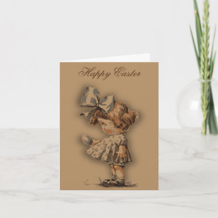 Perfect, Cool Happy Easter, Vintige Little Girl Announcement