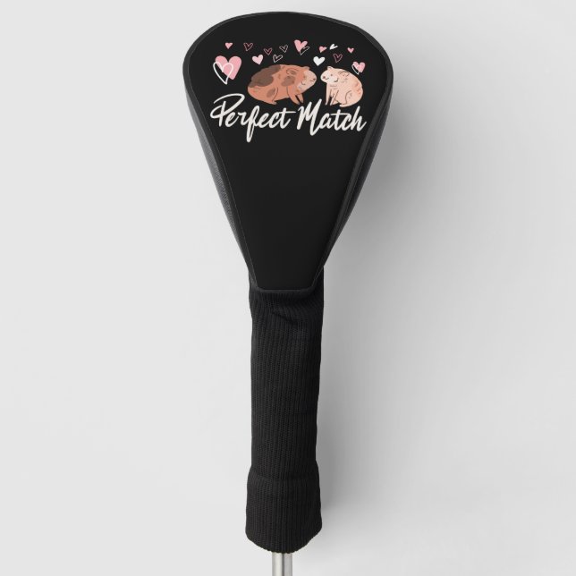 Perfect couple, guinea pigs, Valentine's Day Golf Head Cover (Front)